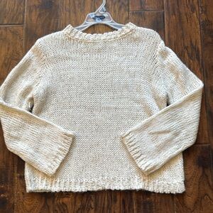 Rag Poets cream color wool blend sweater, size medium